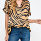 2 Hearts Apparel - Tiger Print Satin Top