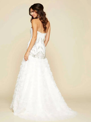 Mac Duggal - Ruffled Rhinestone Embellished Gown