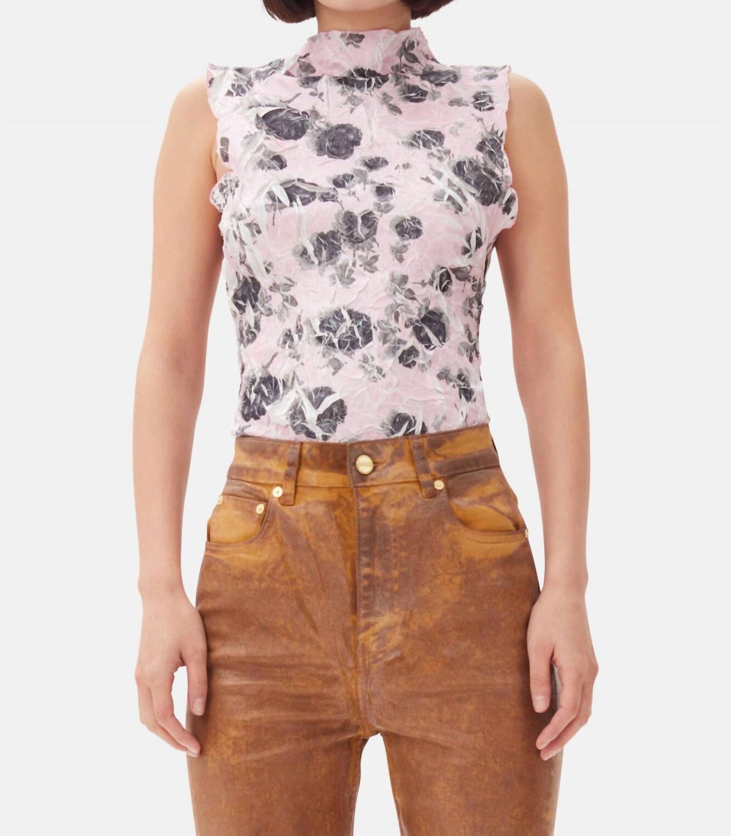 Ganni - Floral Printed Top
