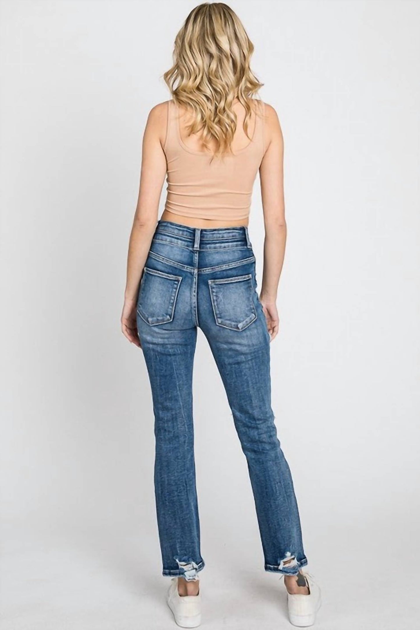 Petra153 - Zoey Super High Rise Destroyed Slim Straight Jeans