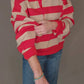By Together - Striped Rugby Half Button Up Tee