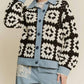 Davi & Dani - Crochet Bodice & Denim Detail Button Front Shirt Jacket