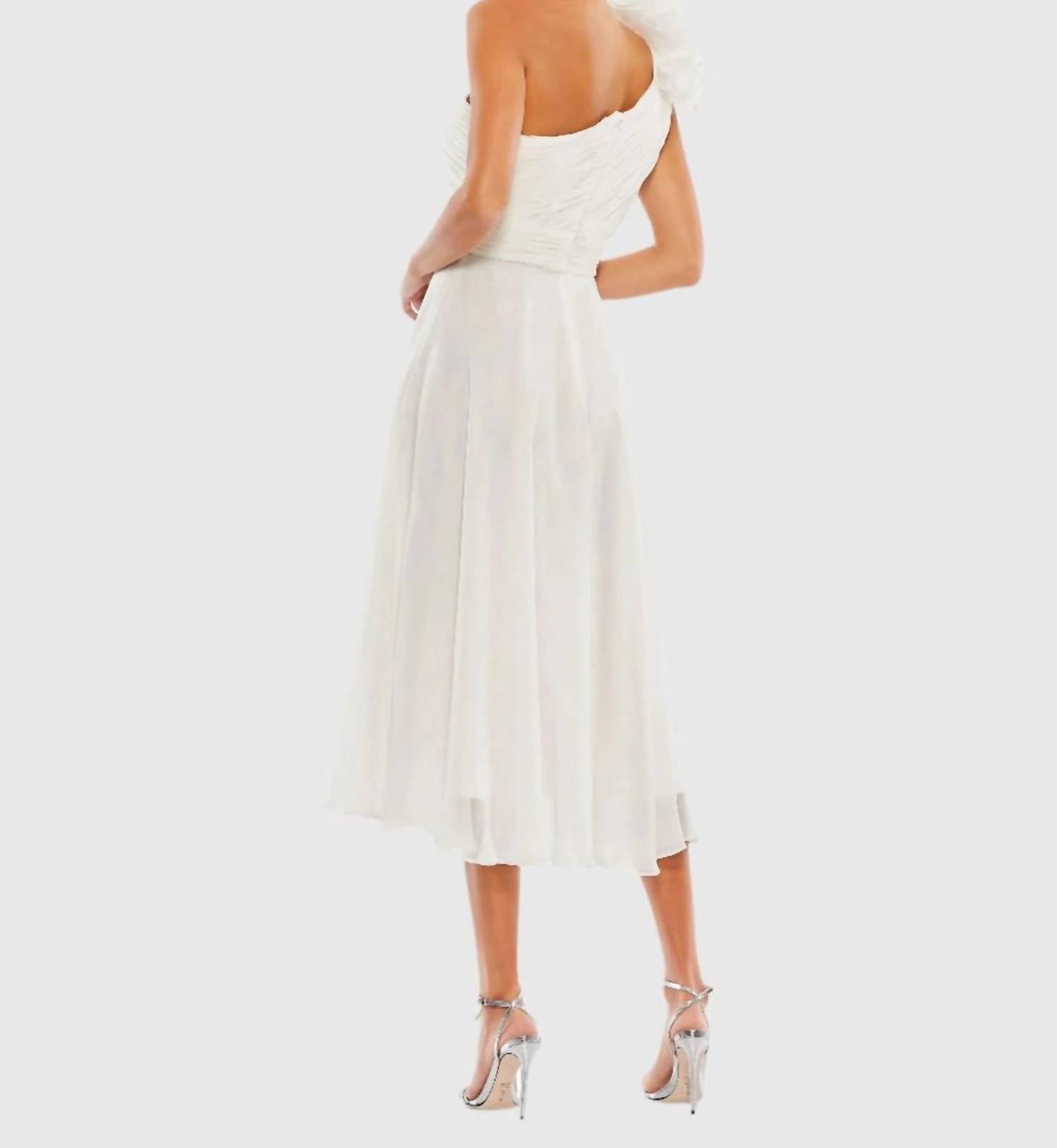 Mac Duggal - Rosette One Shoulder Tea Length Dress