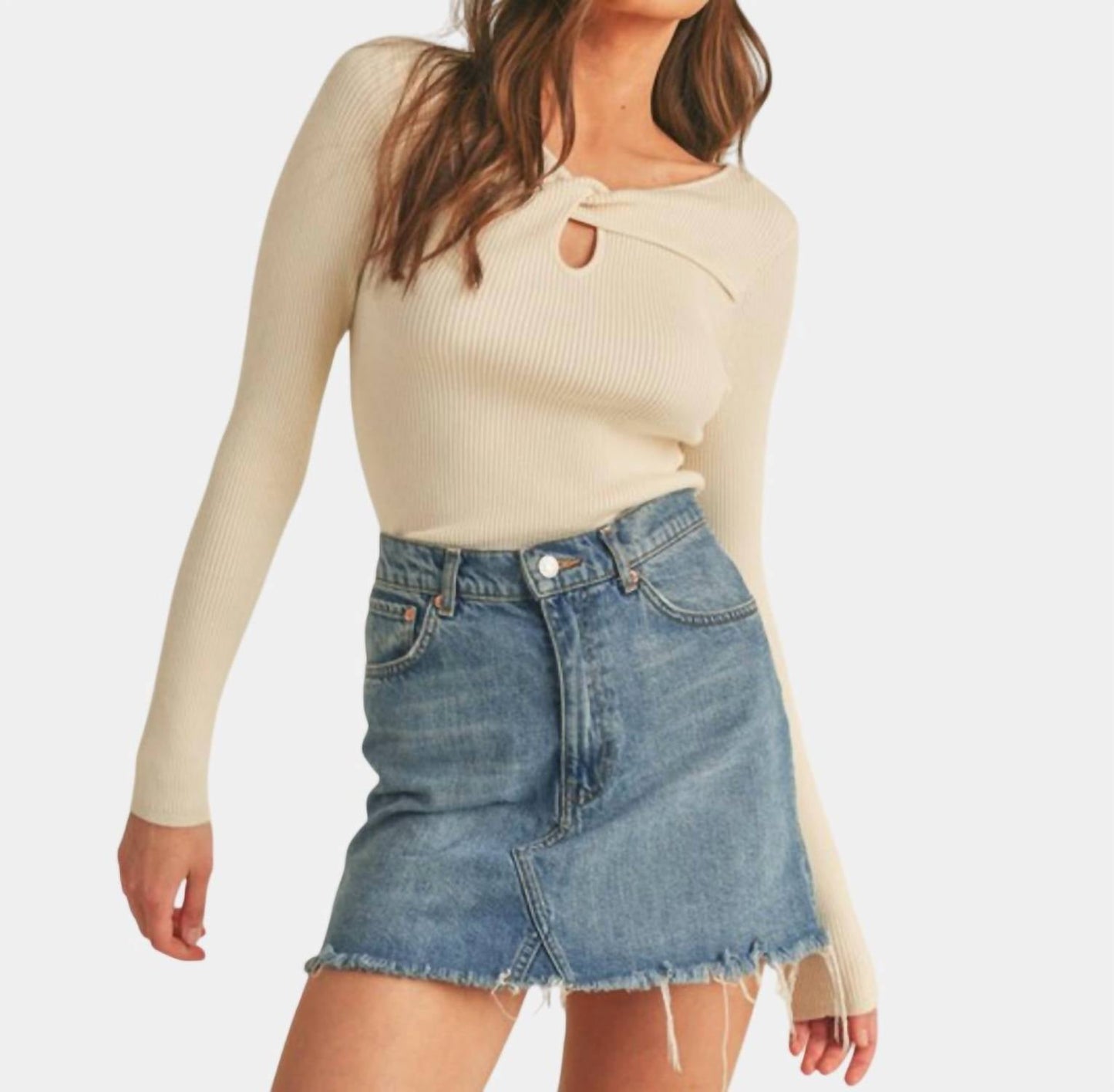 &Merci - Ribbed Cut-Out Sweater