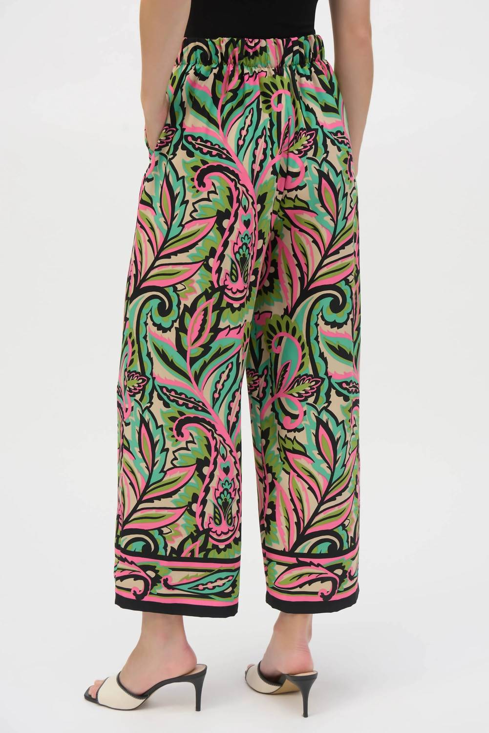 Joseph Ribkoff - Paisley High Waist Wide Leg Pants