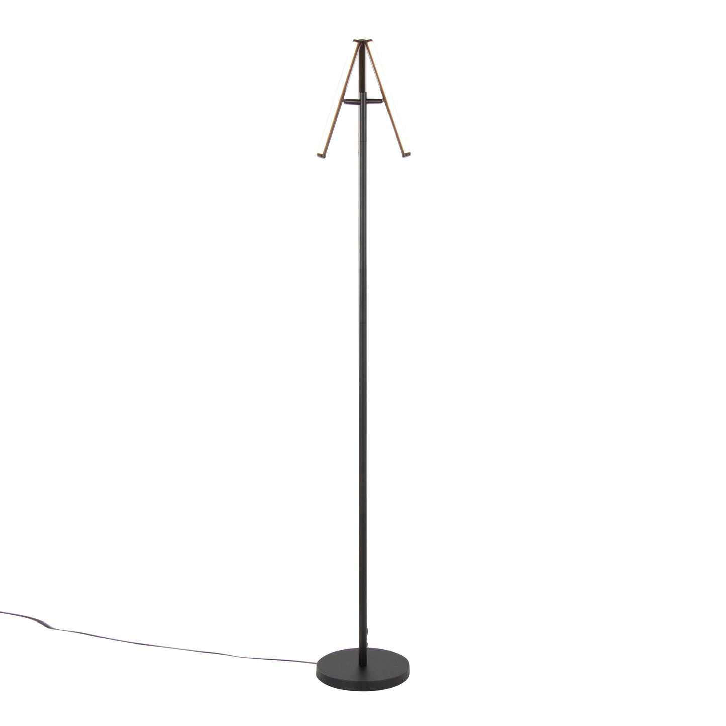 Icicle 65' Modern Swivel Floor Lamp in Black Metal