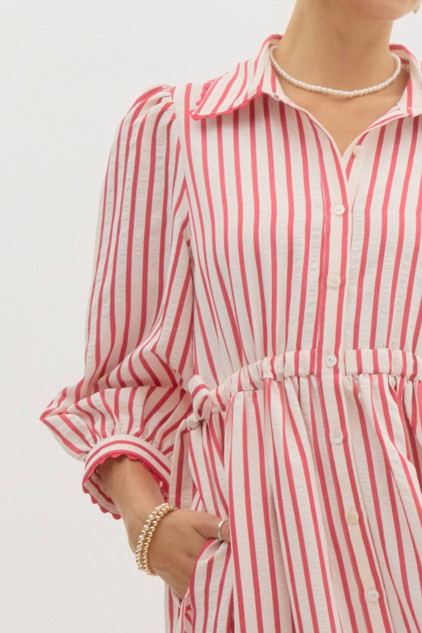 Entro - Fallon Striped Midi Dress