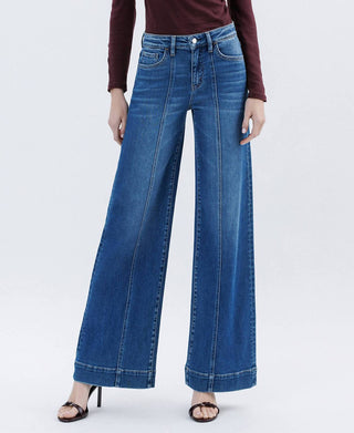 Flying Monkey - High Rise Trouser Hem Extreme Wide Leg Jeans