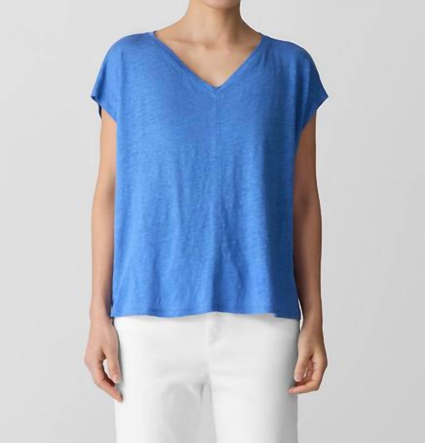 Eileen Fisher - Organic Linen Jersey V-Neck Tee