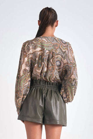 Elan - Paisley Print Blouse