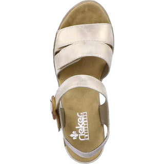 Rieker - Women's Fanni 87 Synthetic Leather Wedge Sandals