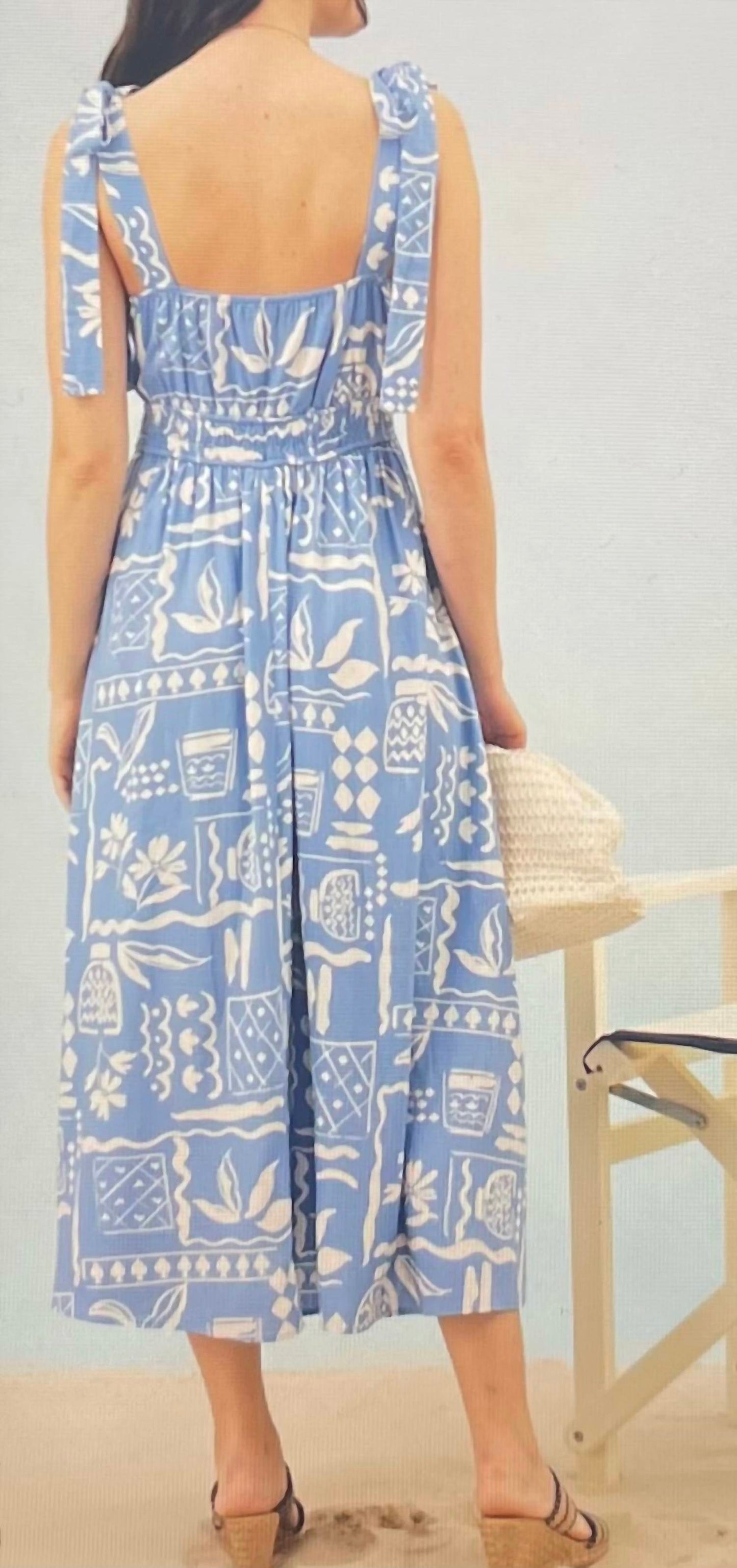 Blu Pepper - blue boho dress
