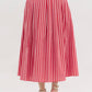 Entro - Pleated Striped Midi Skirt