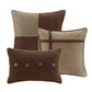 7 Piece Faux Suede Comforter Set Brown King