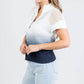 J. Society - Women's Mesh Ombre Zip Cap Sleeve Sweater