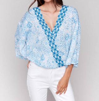 Charlie B - Printed Overlap Blouse