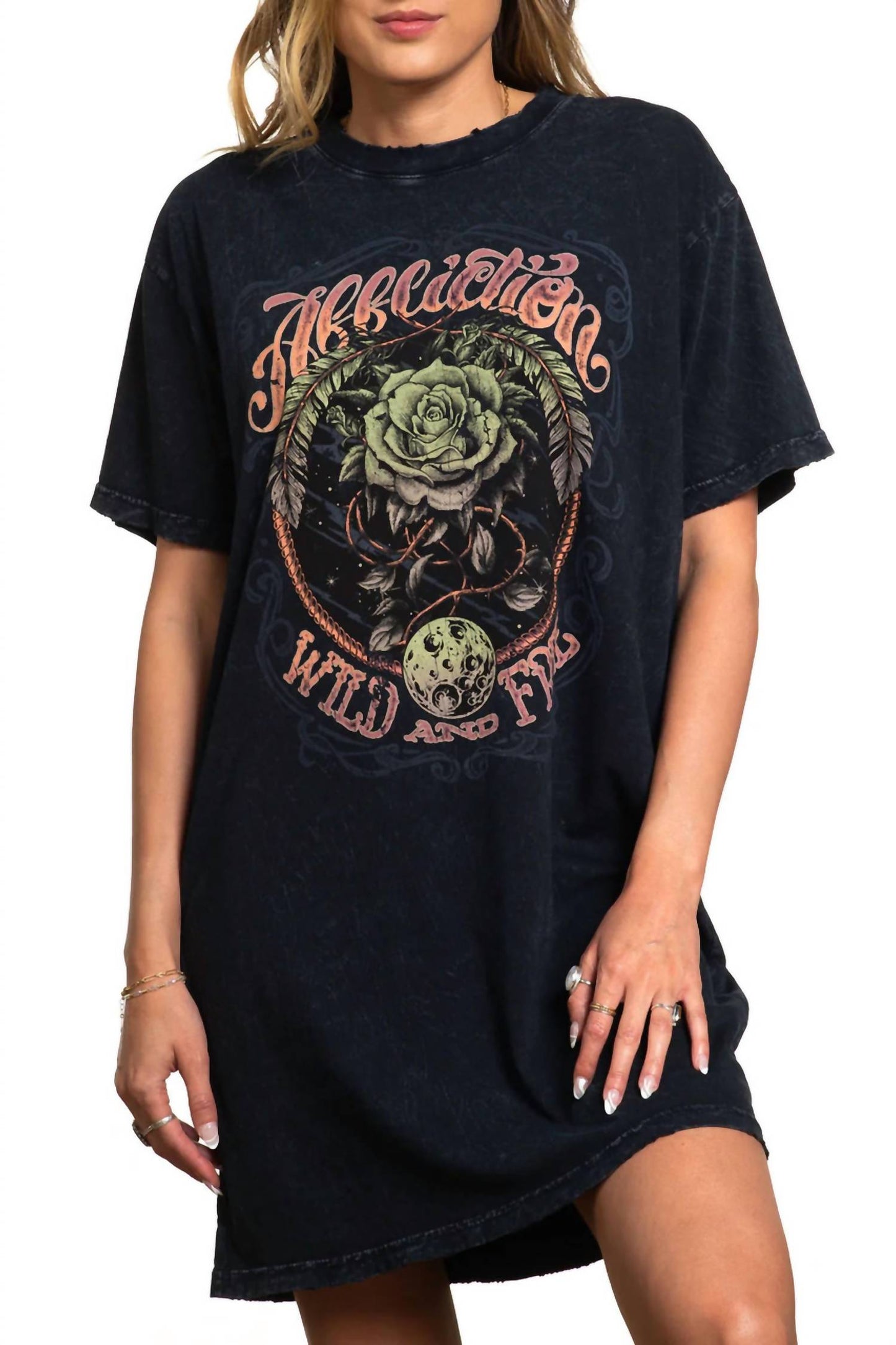 Affliction - Cosmic Wild Short Sleeve Shirt Dress