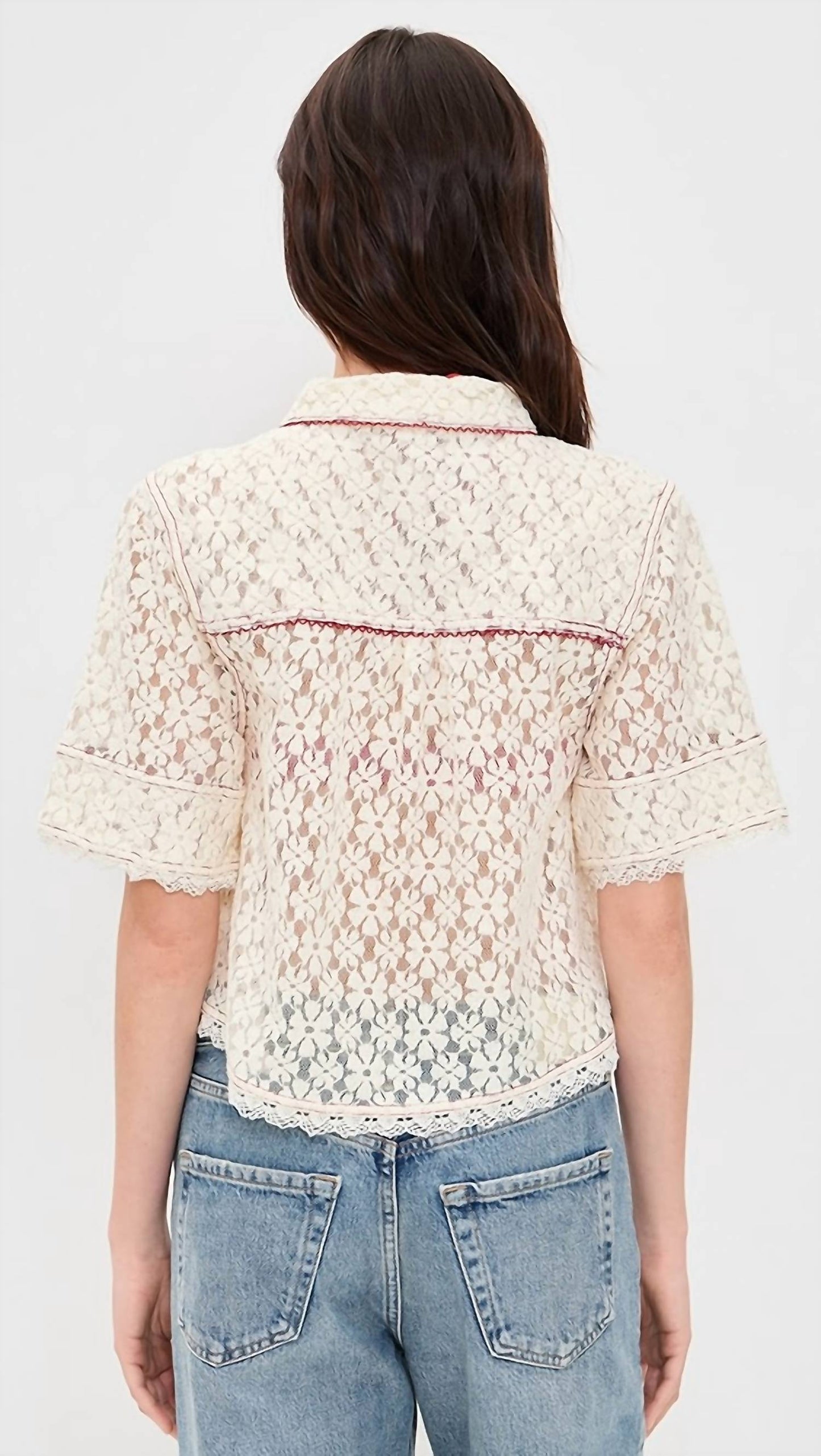 Free People - Mannie Lace Button Down Top