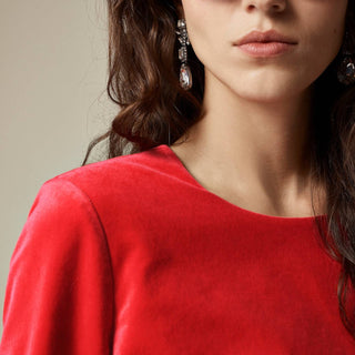 J.Crew - Long-sleeve Shift Dress In Stretch Velvet