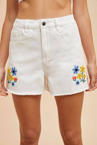 Anniewear - Denim Blossom Shorts
