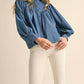&Merci - Button Down Batwing Sleeve Top