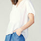 Current Air - Gathered Detail Split-neck Short-sleeve Blouse