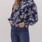 Entro - Ruffled Neck Floral Top