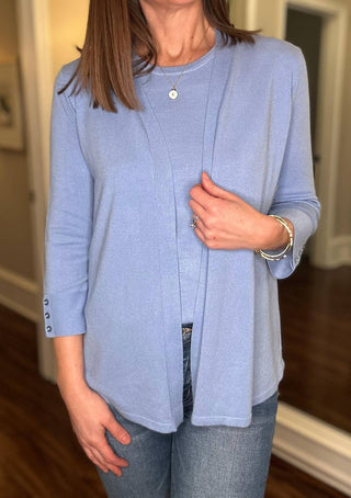 Multiples - Cornflower Open Front Cardigan