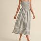 Klesis - Melissa Striped Bow Detail Midi Dress