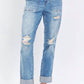 Judy Blue - High Waist Patch Pocket & Destroy Boyfriend Jean