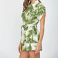 Fate - Mattie Tropical Print Linen Romper