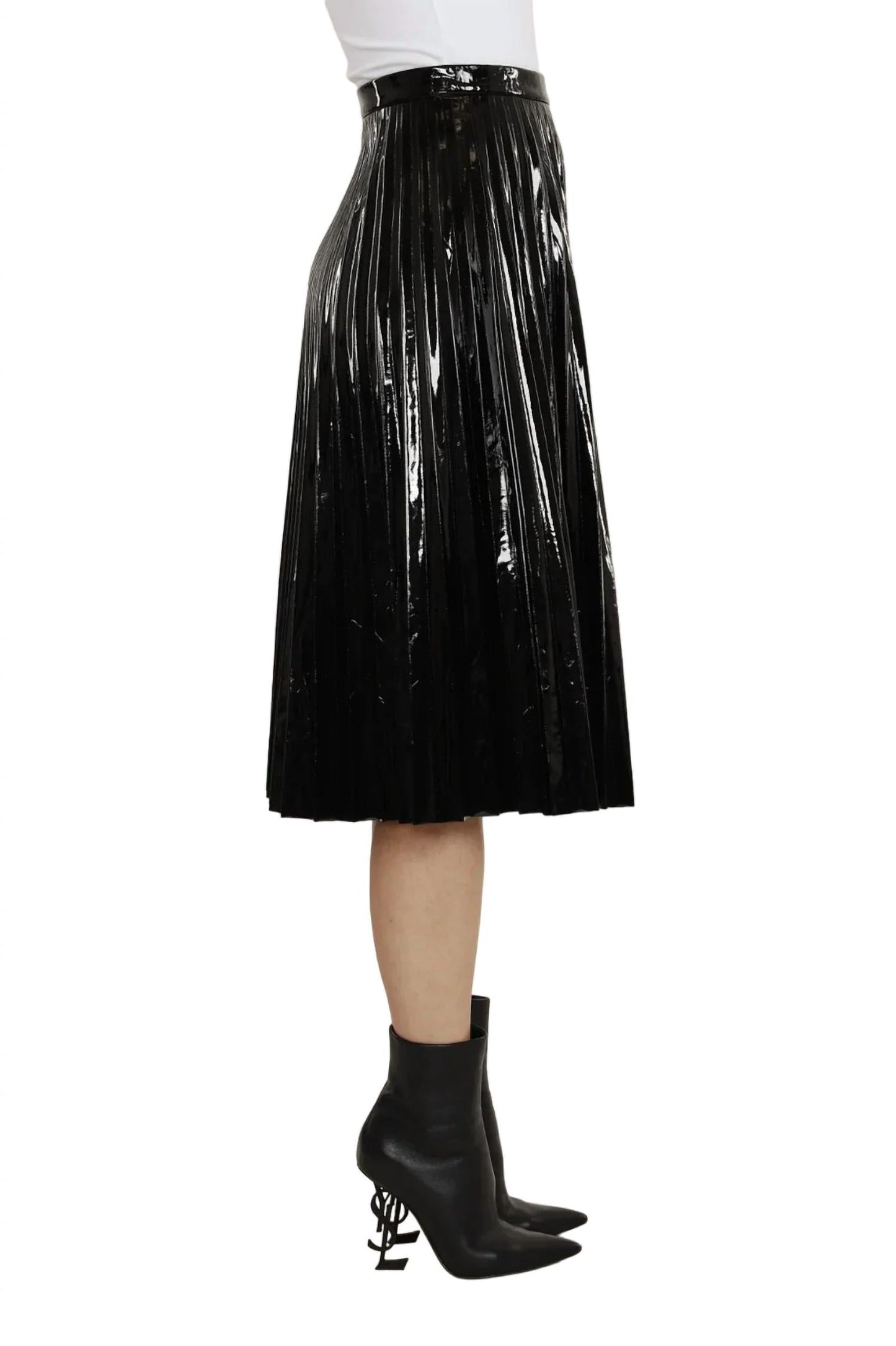 Dolce Cabo - Patent Leather Pleated Skirt
