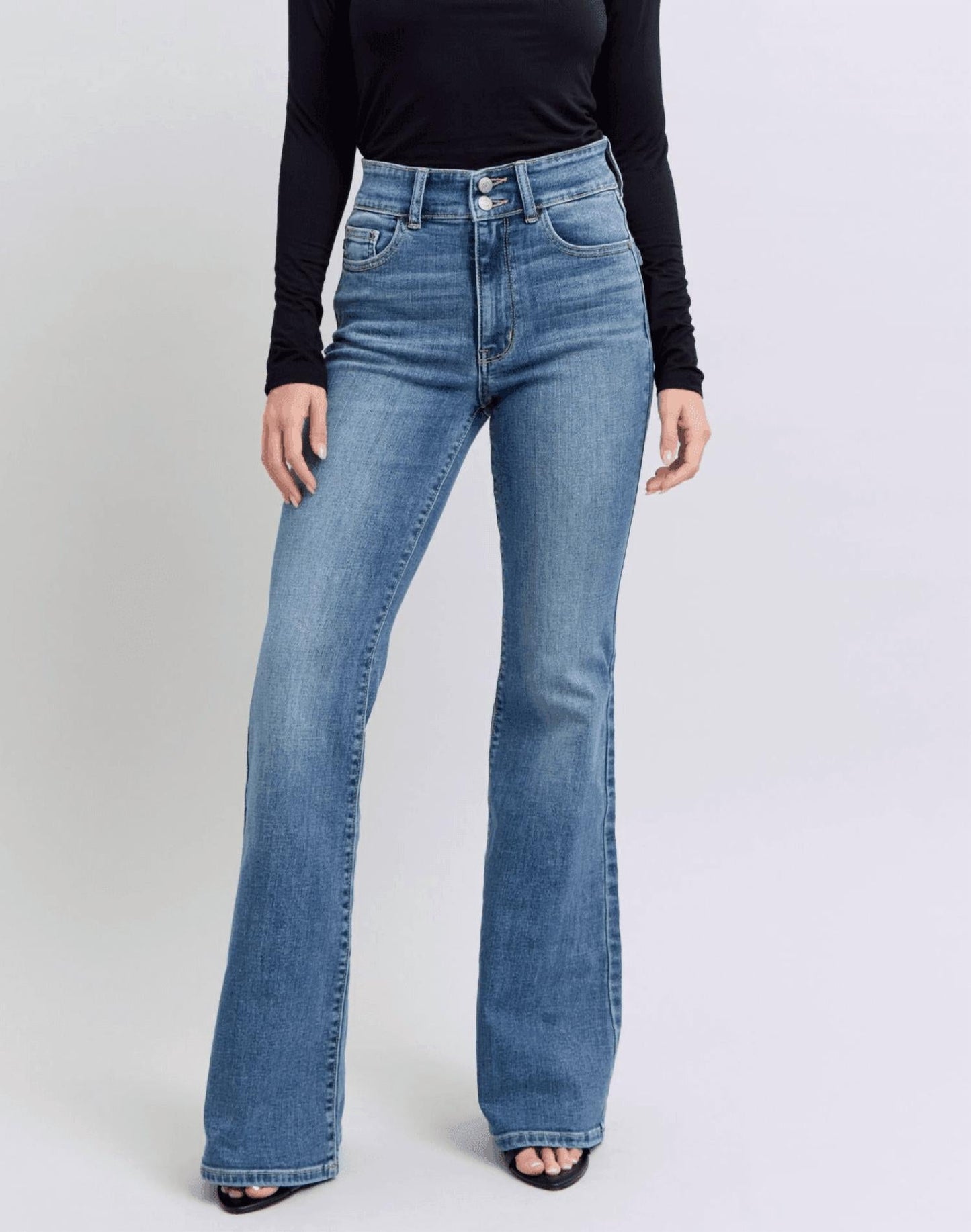 judy-blue-double-button-front-flare-jeans