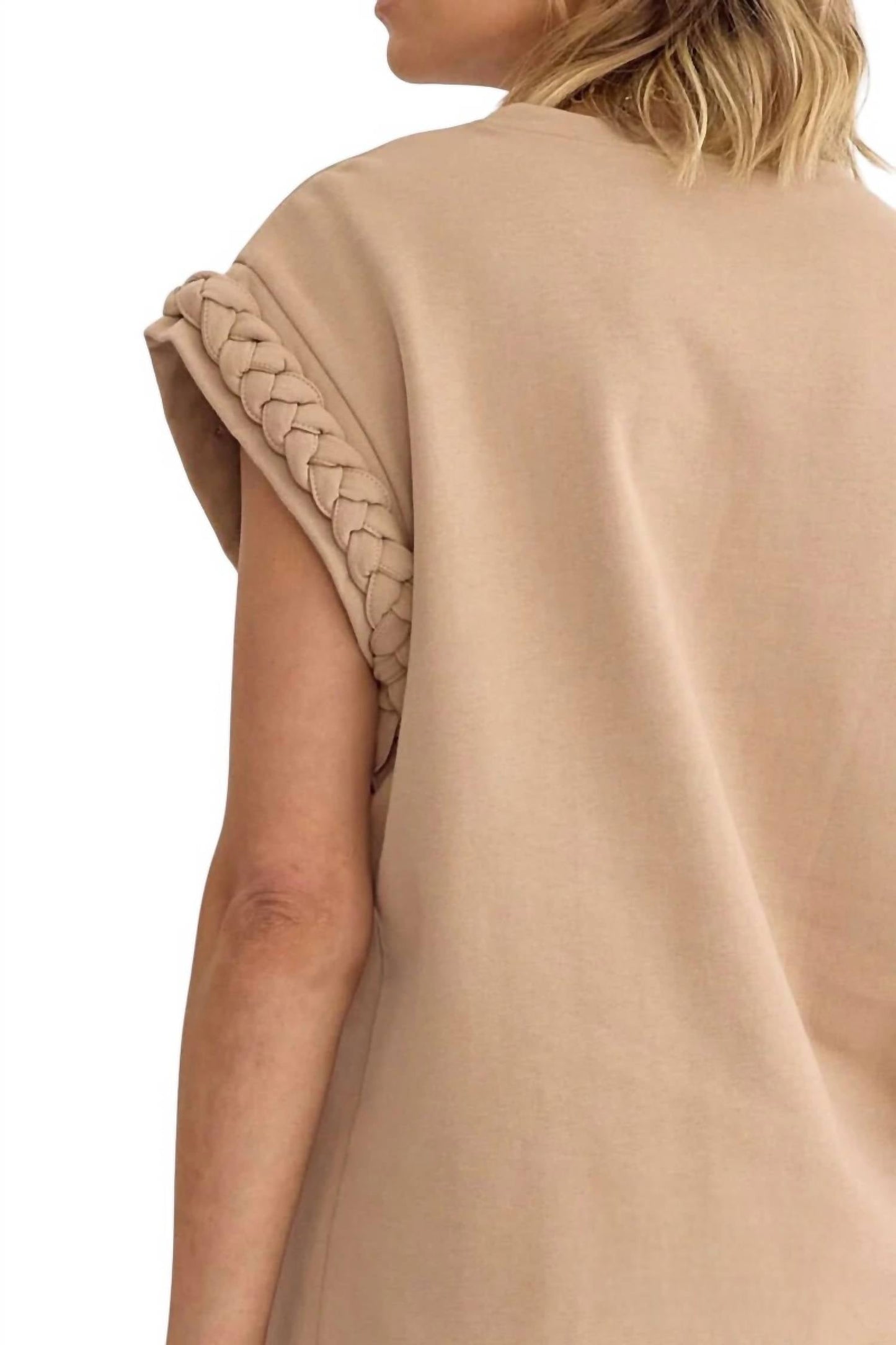 Entro - Vada Braided Detail Cap Sleeve Top