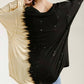 Umgee - Contrast Color Raw Edge Top