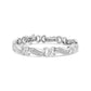 .925 Sterling Silver 1 3/4 Cttw Diamond Wave and X Link Tennis Bracelet (I-J Color, I3 Clarity) - 7"