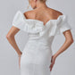 Baby Pink - Off The Shoulder Big Ruffle Mini Dress