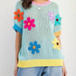 Easel - Flower Patch Knit Sweater Pullover