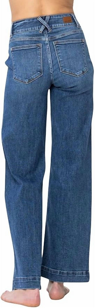 Judy Blue - High Waist Double Button Wide Leg Denim Jeans