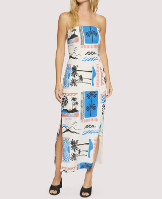 Lost + Wander - Azure Paradiso Strapless Maxi Dress