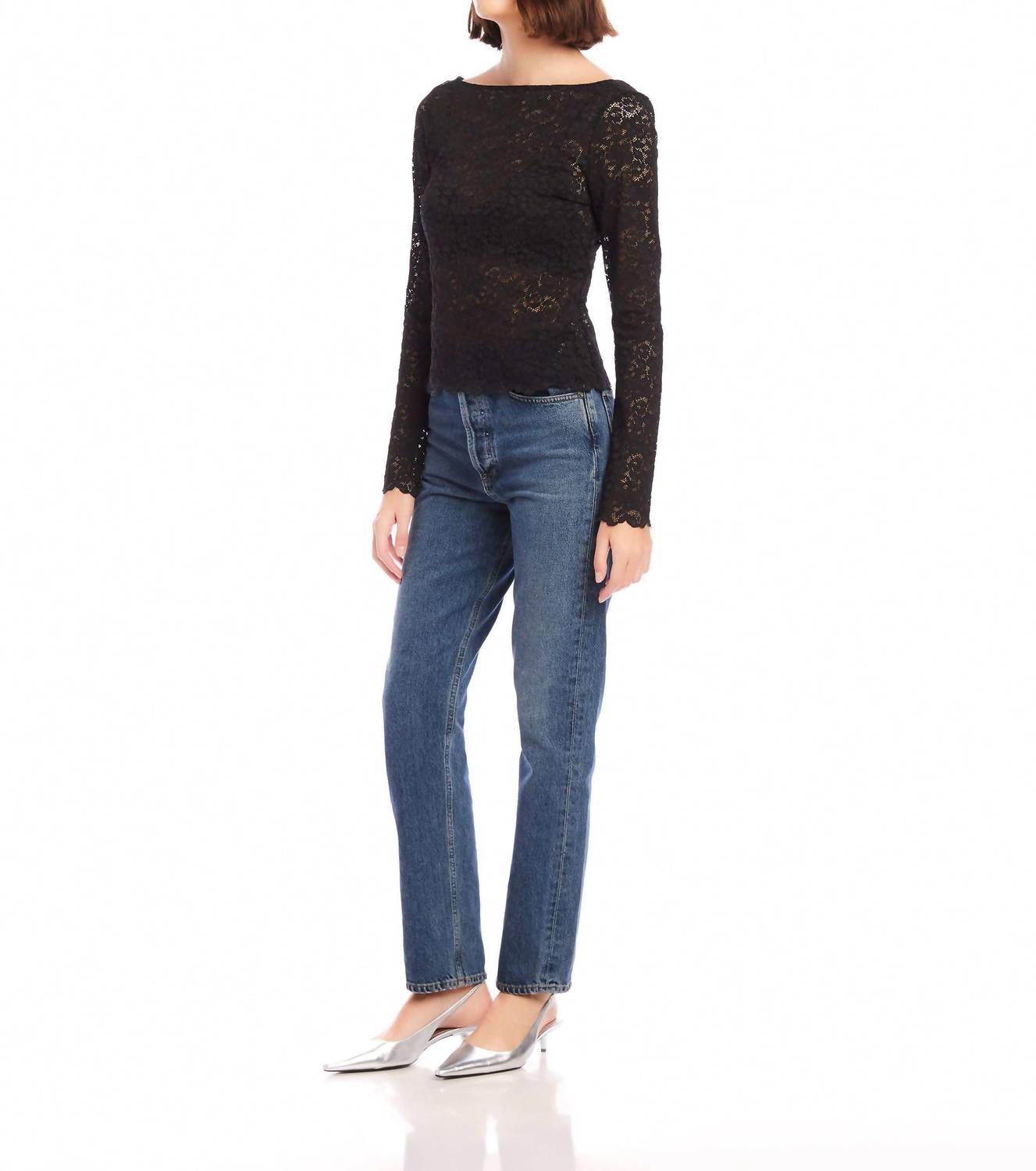 Fifteen Twenty - Loren Scoop Back Flare Sleeves Top