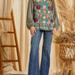 Andree By Unit - Velvety Embroidered Satin Blouse