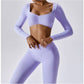 Rockstar Peach - Sophie Long Sleeve Crop Top