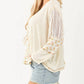 Pol - Floral Print Colorblock Long Sleeve Top