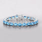 35.20 Carat Genuine Swiss Blue Topaz .925 Sterling Silver Bracelet