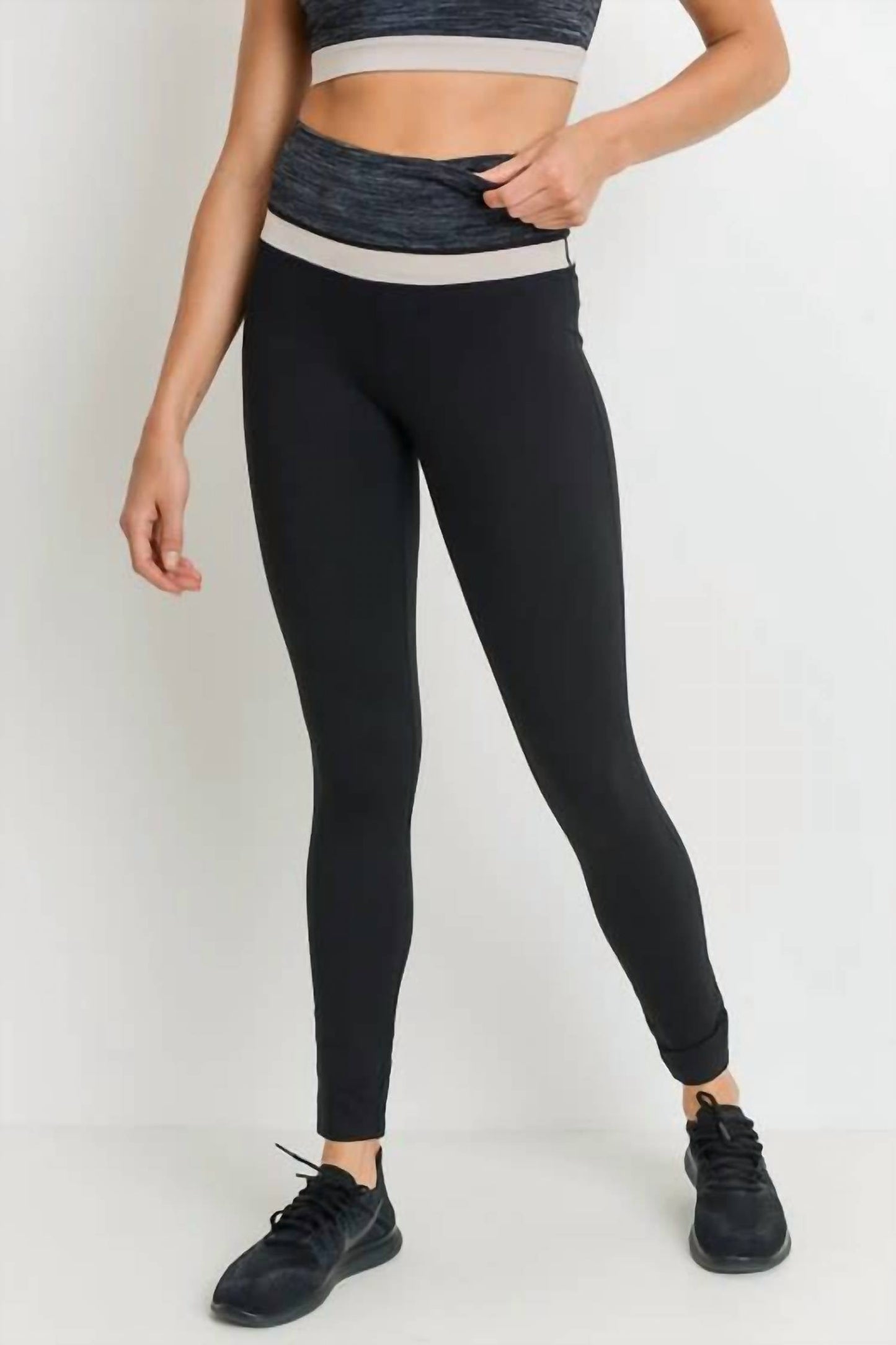 Mono B - Highwaist Colorblock Melange Full Legging