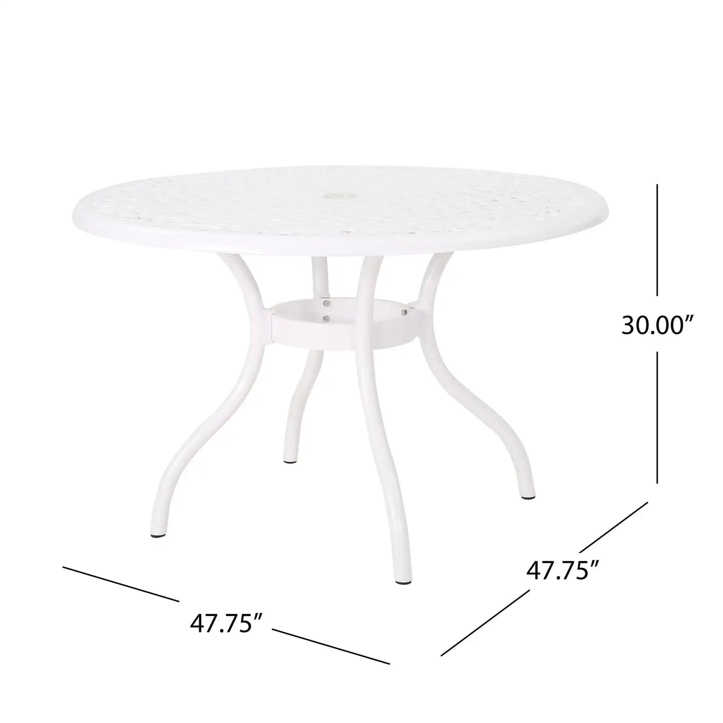 Tranquilius Outdoor Round Dining Table with Lattice Tabletop
