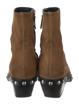 Khaite - Women's Suede Ankle Sock Boots With Studded Accents