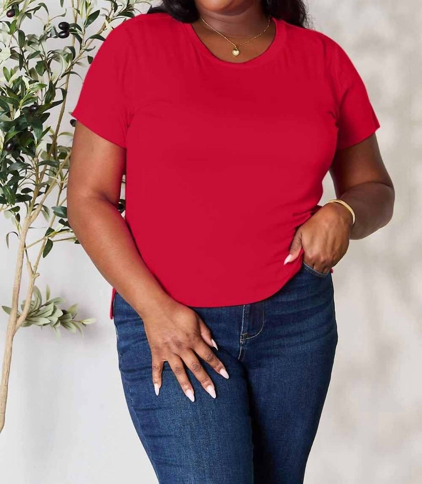 Basic Bae - Essential Curve Tee - Plus