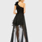 Ieena For Mac Duggal - One Shoulder Ruffle High Low Gown